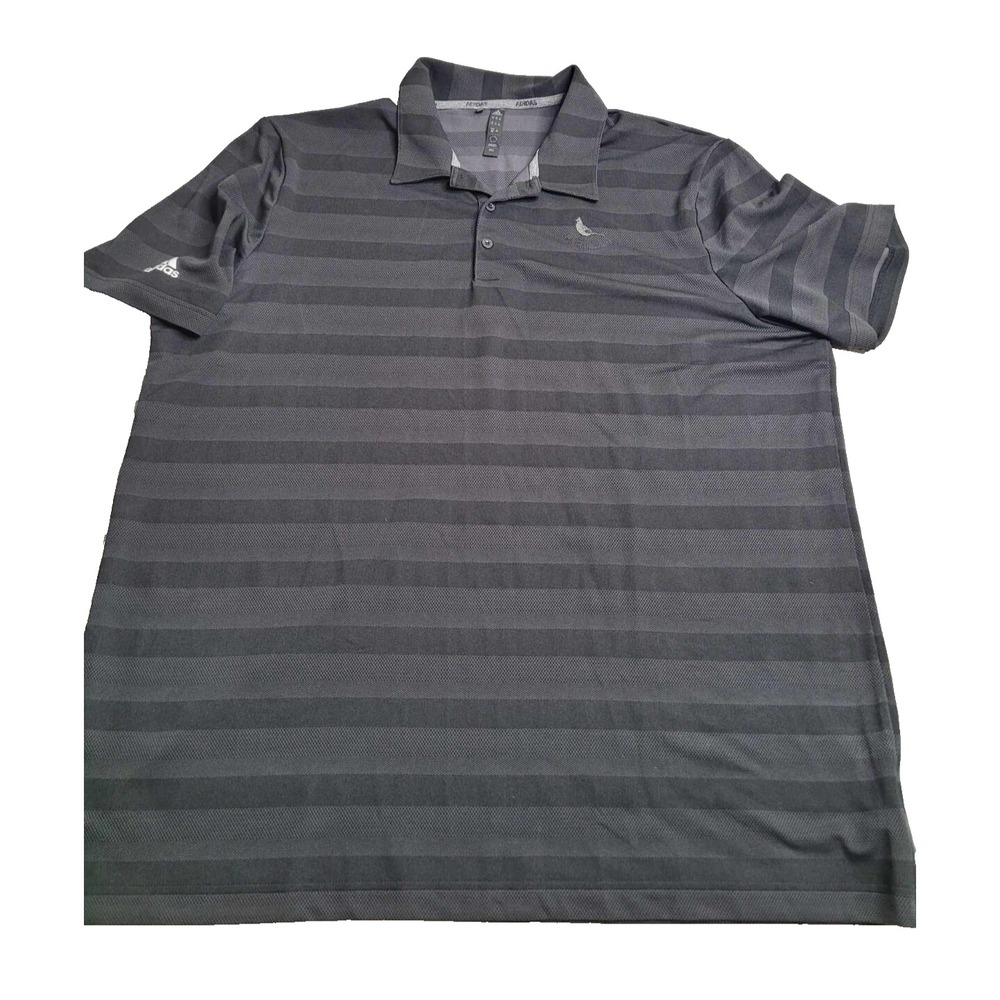 Adidas‎ Golf Polo Lady Bird Johnson GC Black Stripe Men's 2XL